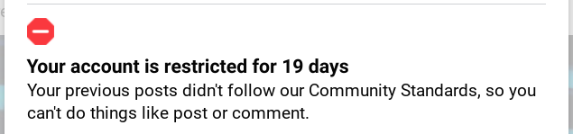 Facebook Account Restriction Notice