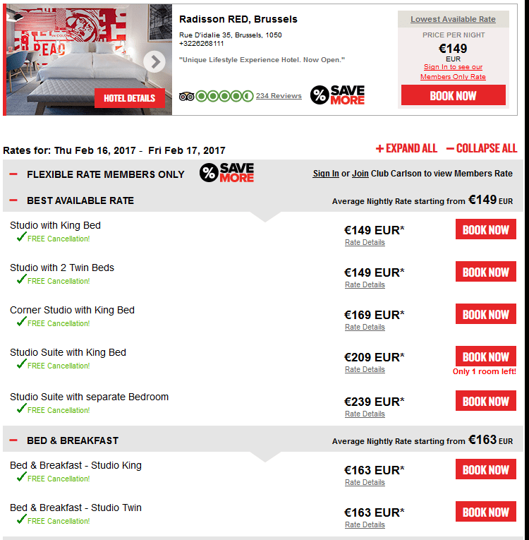 Radisson RED Brussels Booking