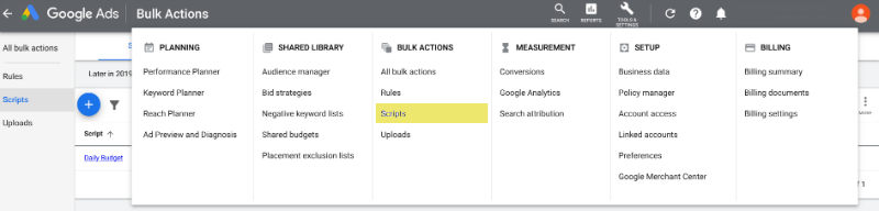Google Ads automation scripts and rules